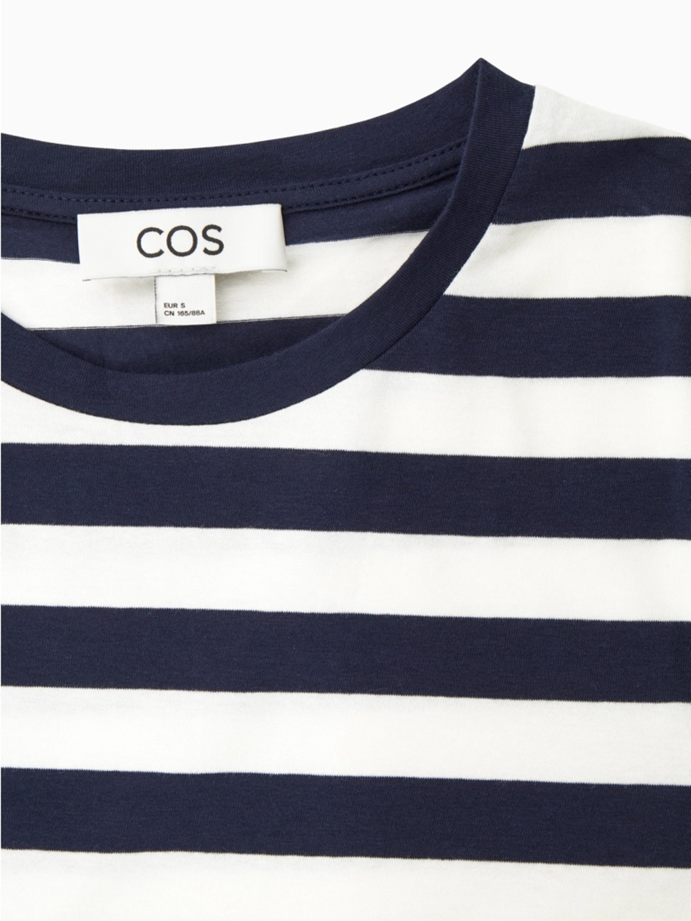 COS Navy and White Striped Short Sleeve Tee